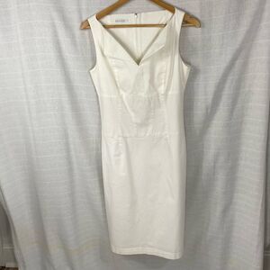 CHAIKEN creamy white sleeveless V-neck sheath dress